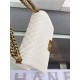 BOY Chanel HANDBAG Grained Calfskin White Anti-Gold Metal High