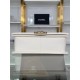 BOY Chanel HANDBAG Grained Calfskin White Anti-Gold Metal High