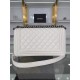 BOY Chanel HANDBAG Grained Calfskin White Anti-Silver Metal High