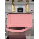 BOY Chanel HANDBAG Grained Calfskin Pink Anti-Silver Metal High