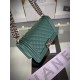 BOY Chanel HANDBAG Grained Calfskin Green Anti-Silver Metal High