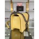 SMALL BOY Chanel HANDBAG Grained Calfskin Yellow Anti-Silver Metal High