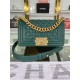 SMALL BOY Chanel HANDBAG Grained Calfskin Green Matt-Gold Metal High