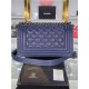 SMALL BOY Chanel HANDBAG Grained Calfskin Navy Blue Anti-Silver Metal High