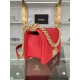 SMALL BOY Chanel HANDBAG Grained Calfskin Red Matt-Gold Metal High