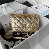 SMALL FLAP BAG Lambskin, Strass & Gold-Tone Metal AS3241 Gold A