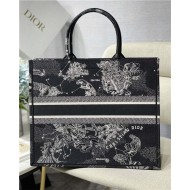 LARGE Dior BOOK TOTE Toile de Jouy Zodiac Embroidery Black High