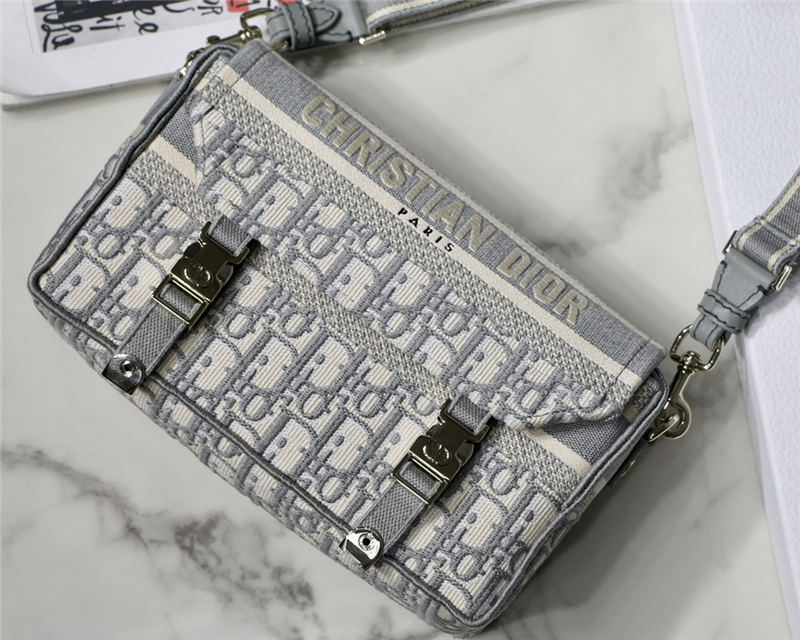 SMALL DiorCAMP BAG Dior Oblique Embroidery Grey High