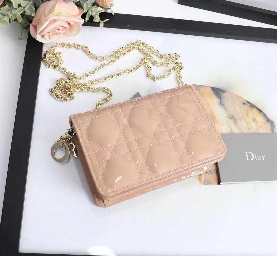 Dior LADY Dior NANO POUCH Patent Cannage Calfskin High