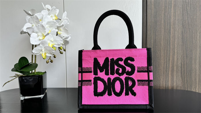 SMALL Dior BOOK TOTE Miss Dior Graffiti Embroidery High