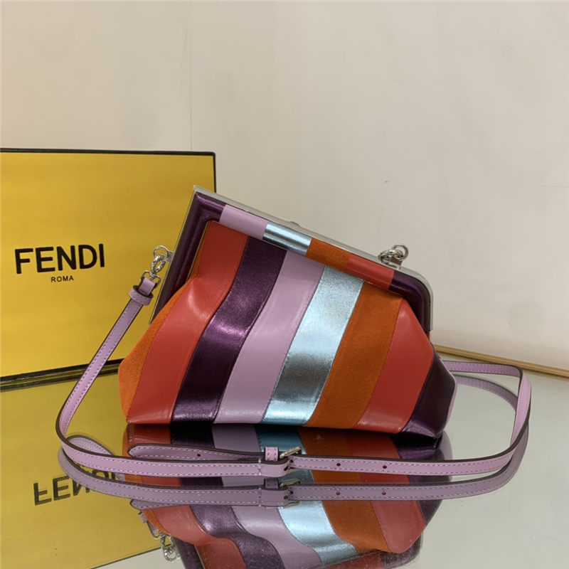 Fendi First Small Leather bag multicolor inlay High