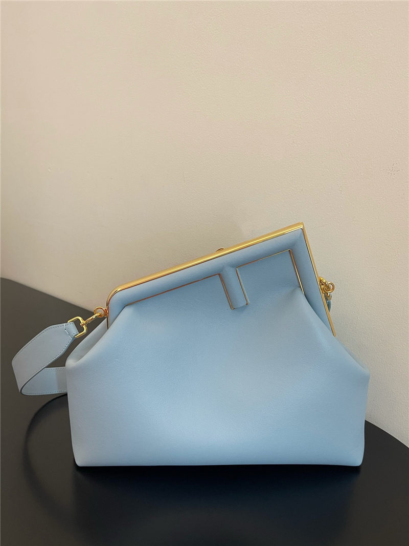 Fendi First Medium Leather Bag Blue High