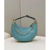 Fendigraphy Small Leather Bag Blue Green High