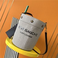 RIVE GAUCHE BUCKET BAG IN STRIPED CANVAS AND LEATHER High