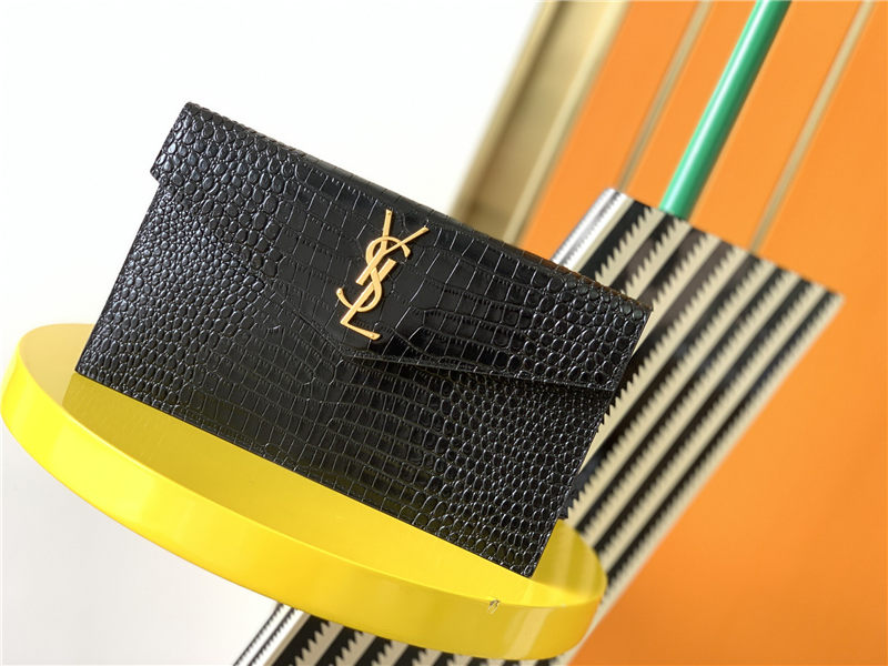 UPTOWN POUCH IN Crocodile Black-Gold High