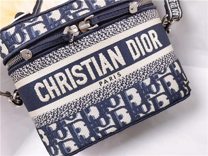 SMALL DiorTRAVEL VANITY CASE Dior Oblique Jacquard Blue High