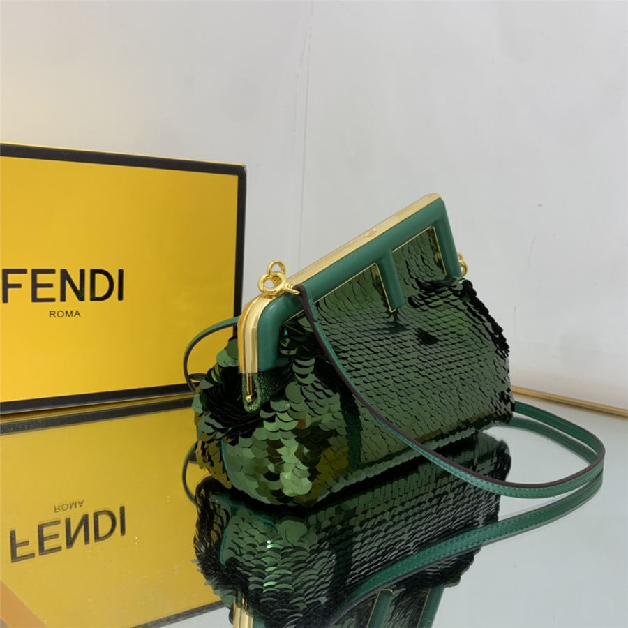 Fendi First Small Leather and sequinned bag High