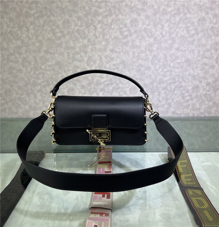 Baguette brooch Fendace leather bag High