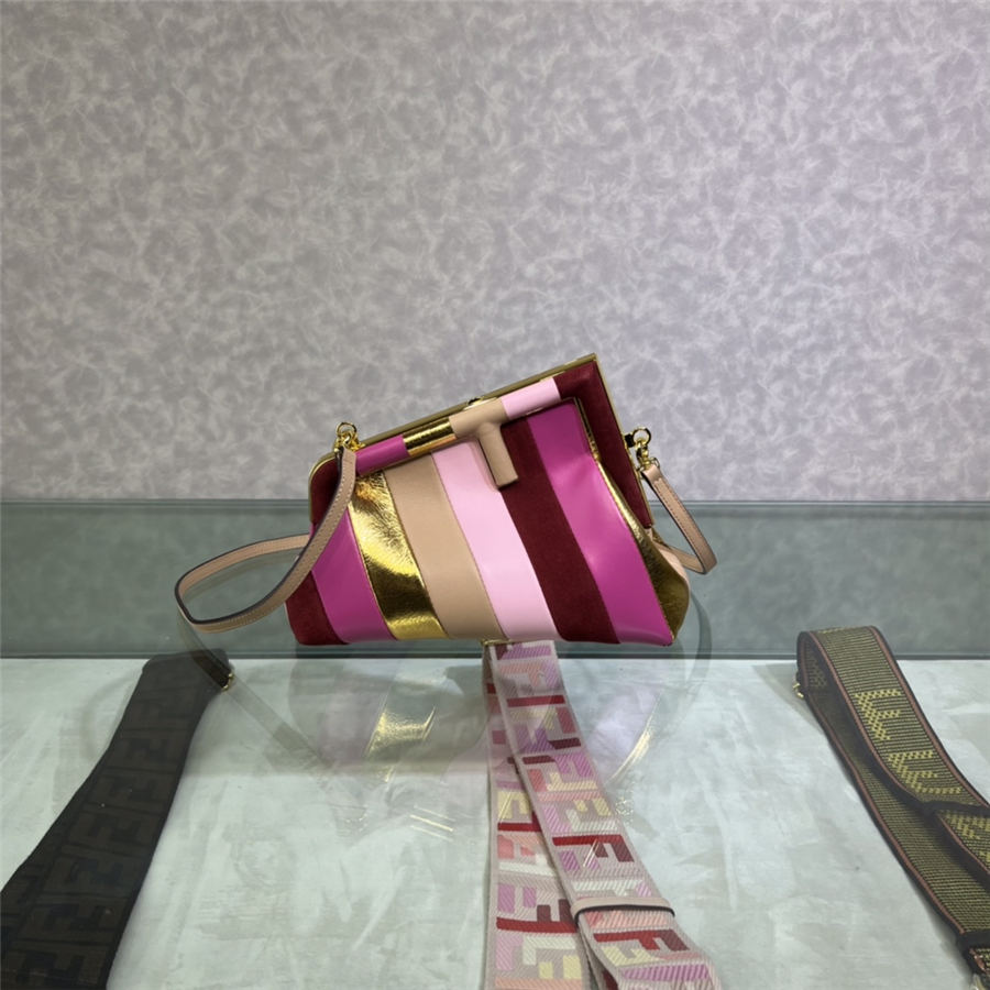 Fendi First Small Leather bag multicolor inlay High