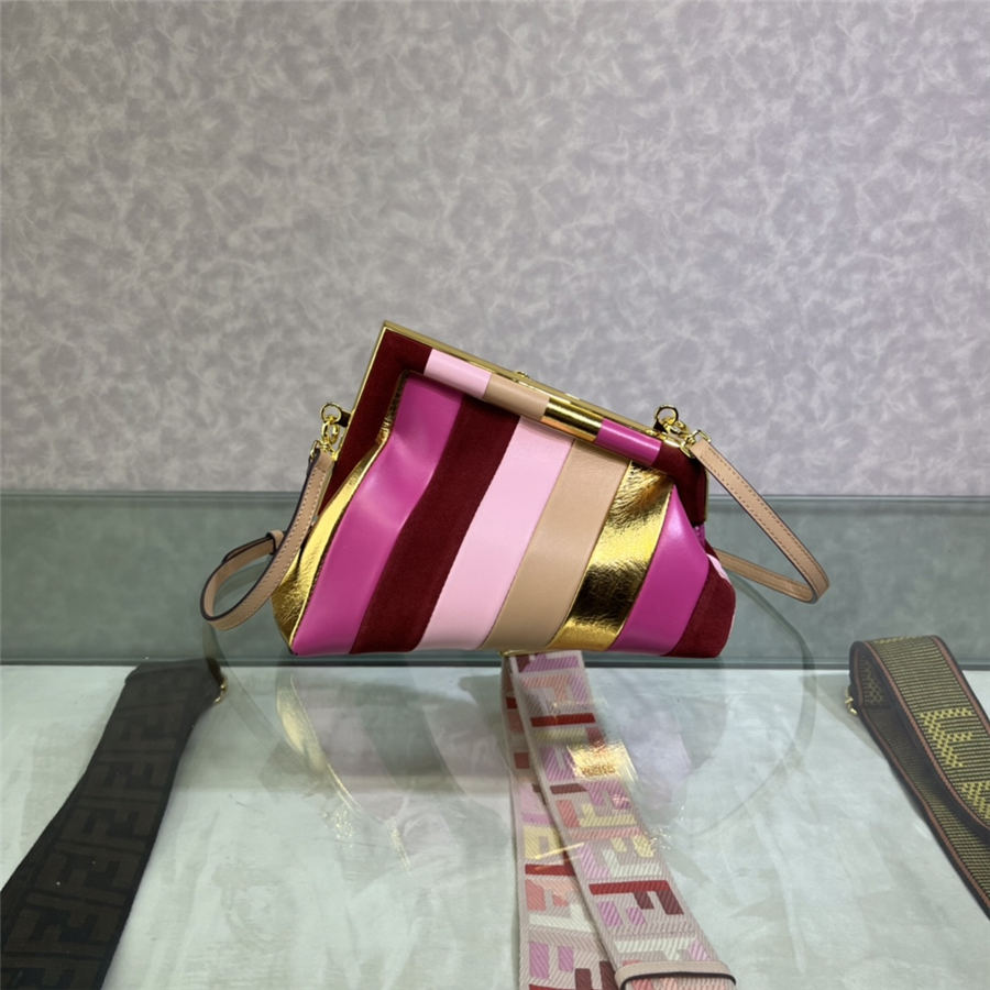 Fendi First Small Leather bag multicolor inlay High