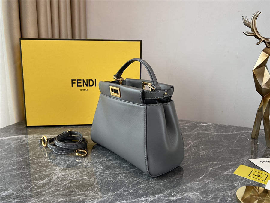 PEEKABOO ICONIC MINI leather bag Lambskin Grey High