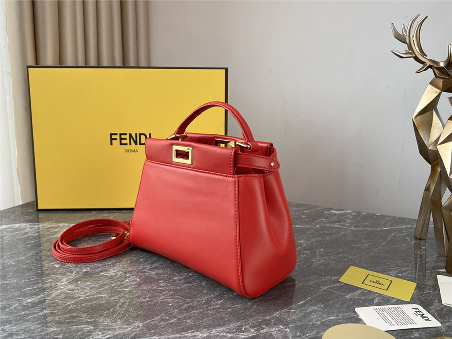 PEEKABOO ICONIC MINI leather bag Lambskin Red High