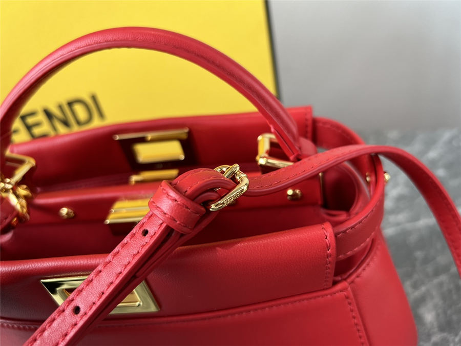 PEEKABOO ICONIC MINI leather bag Lambskin Red High