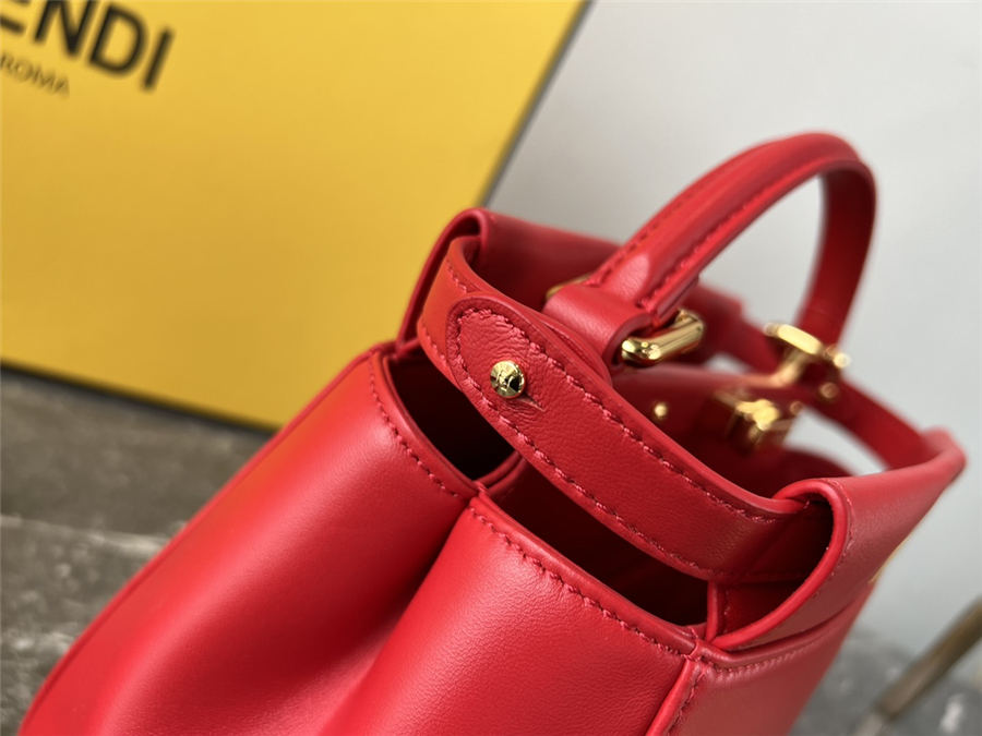 PEEKABOO ICONIC MINI leather bag Lambskin Red High