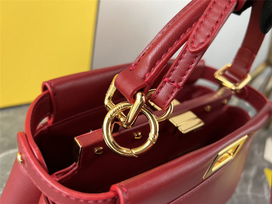 PEEKABOO ICONIC MINI leather bag Lambskin Burgundy High