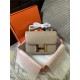 Hermes Constance 24cm Crocodile Leather Bag Silver/Gold Metal High