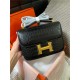 Hermes Constance 24cm Crocodile Leather Bag Silver/Gold Metal High