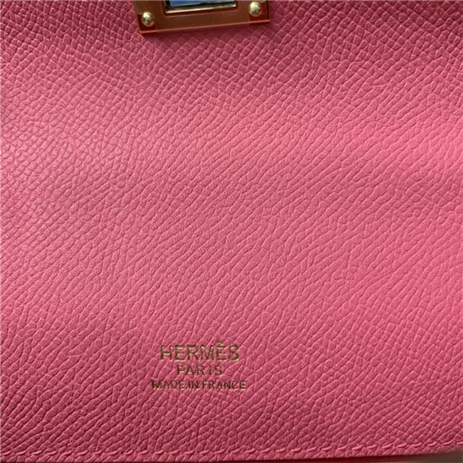 Hermes Kelly Pochette Bag Epsom Leather Silver/Gold Metal WAX High