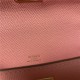 Hermes Kelly Pochette Bag Epsom Leather Silver/Gold Metal WAX High