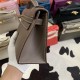 Hermes Kelly Pochette Bag Swift Leather Silver/Gold Metal WAX High