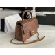 MINI FLAP BAG WITH TOP HANDLE AS2431 Snake Brown High