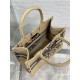 SMALL Dior BOOK TOTE Jute Canvas Embroidered with Dior Union Motif High