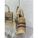 SMALL Dior BOOK TOTE Jute Canvas Embroidered with Dior Union Motif High