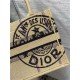 SMALL Dior BOOK TOTE Jute Canvas Embroidered with Dior Union Motif High