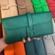 Hermes Jige Elan 29 Clutch Bag Epsom Leather WAX Dark Green High