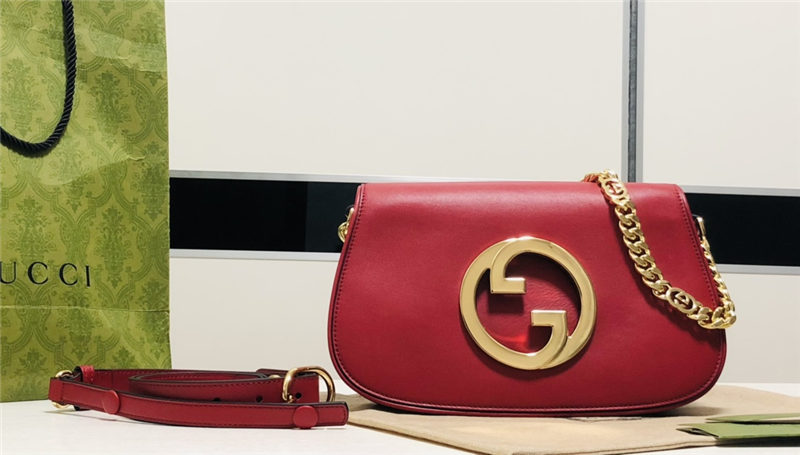 Gucci Blondie shoulder bag Leather 699268 Red High