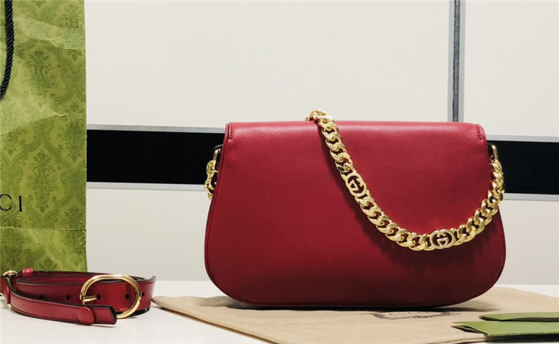 Gucci Blondie shoulder bag Leather 699268 Red High