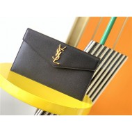 UPTOWN POUCH IN GRAIN DE POUDRE EMBOSSED LEATHER Black-Gold High