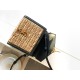 CASSANDRA MINI TOP HANDLE BAG IN RAFFIA AND LEATHER High