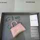 HOURGLASS MINI HANDBAG WITH CHAIN CROCODILE EMBOSSED Pink High