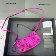 LE CAGOLE MINI PURSE WITH CHAIN Arena Lambskin Fuchsia High