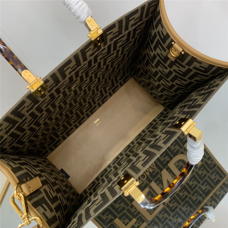 MEDIUM Fendi SUNSHINE Fendace Printed leather shopper High