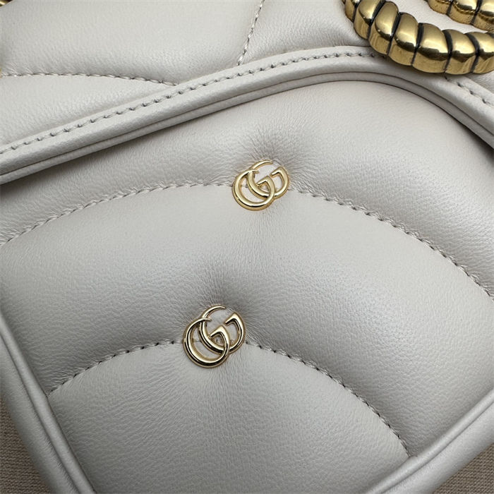 GG Marmont small matelassé shoulder bag White High