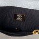 Chanel SMALL FLAP BAG Grained Shiny Calfskin & Gold-Tone Metal AS3369 White A