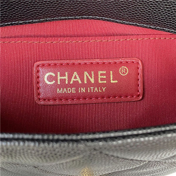 Chanel MINI FLAP BAG Grained Shiny Calfskin & Gold-Tone Metal AS3368 Black A