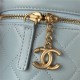 Chanel SMALL VANITY CASE Lambskin, Gold-Tone & Lacquered Metal AS3210 Blue A